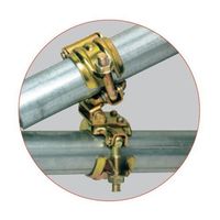 エスコ φ48.6mm ジョイントクランプII型(二連/蝶番型) EA948TE-42 1セット(4個)（直送品）