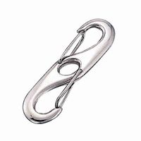 エスコ 108mm S型スナップフック(ステンレス製) EA638AD-2 1セット(3個)（直送品）