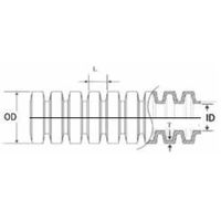 エスコ 48mmx10m コルゲートチューブ(黒/屋外用) EA944BV-842 1巻（直送品）