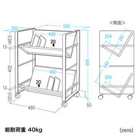 サンワサプライ ファイルワゴン(2段) WG-50N2 1台（直送品）