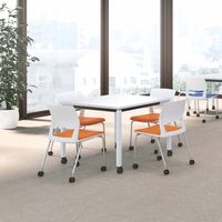 【組立設置込】コクヨ CK160 キャスターチェア 背樹脂 肘無 エコPVCレザー ゴム単輪キャスター ホワイト×ニュートラルグレー 1脚（直送品）