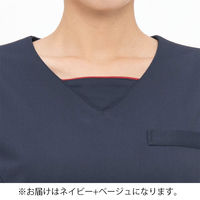 ナガイレーベン チュニック ネイビー+ベージュ EL LH-6312 1枚　白衣