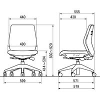 中央可鍛工業 レクチェ オートバランスチェア ローバック ブルー NC-R100　BL 1脚（取寄品）