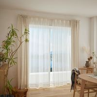 スミノエ コルネ セミオーダー レースカーテン ランネル 1200×1290mm ライトベージュ １セット(2枚入)（直送品）