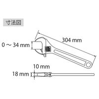 【手工具】ロブテックス モンキレンチ M300 1丁