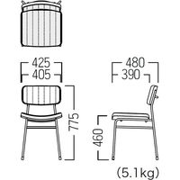 【軒先渡し】オリバー スチールチェア アンティーク調ビニールレザー レトロ モスグリーン 1脚（直送品）