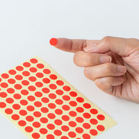 オキナ パリオシール 丸シール 赤 3号 直径9mm PS308 1袋（576片）