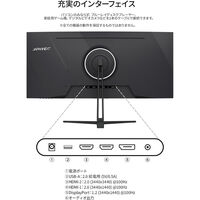 ジャパンネクスト 34インチ ウルトラワイド曲面 3440x1440 IPS HDR JN-IPSC34UQ2（直送品）