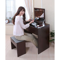 タック ドレッサーデスク TAN-123(DBR) 1台（直送品）