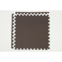 ユノックス ジョイントマット 厚さ約2.0cm 約60cm 4枚set フチ付き ブラウン 557198 1個（直送品）