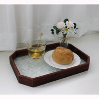 パラデック トレイ ベゴニア レトロ型板ガラスウッド 558564 1個（直送品）
