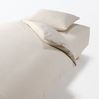 無印良品 綿フランネルボックスシーツ Ｄ １４０×２００×１８‐２８ｃｍ用 ベージュ  良品計画