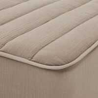 無印良品 両面使い　ベロア　敷パッド　ボックスシーツ型 ＳＤ １２０×２００ｃｍ×１８‐２８ｃｍ用　ライトブラウン  良品計画