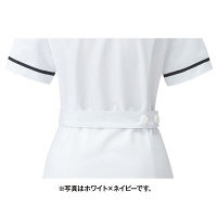 KAZEN ワンピース半袖 （ナースワンピース） 医療白衣 サックスブルー（水色）×ネイビー L 022-21（直送品）