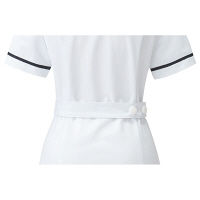KAZEN ワンピース半袖 （ナースワンピース） 医療白衣 ホワイト×ネイビー 4L 022-28（直送品）