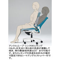 【設置込】イトーキ　エフチェア　クロスバック　ハイバック　ベースカラーホワイト　アジャスタブル肘付　ストロングブルー　KF-337GS-W9A3　1脚（直送品）