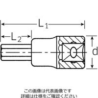エスコ 1/2”DR/ 3/4”x60mm [INHEX]ビットソケット EA617ZL-108 1個（直送品）