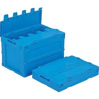 エスコ 530x366x342mm/50.4L 折畳コンテナ(青/蓋付5個) EA506AA-6A 1セット(5個)（直送品）