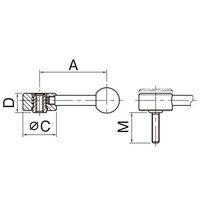 エスコ M10x30mm [ステンレス製]雄ねじフラットテンションレバー EA948CA-74 1個（直送品）