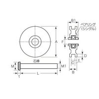 エスコ 60mm 戸車車輪(コ型・重量用) EA986VF-260 1セット(3個)（直送品）