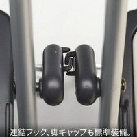 アイリスチトセ　水平スタッキング折りたたみチェア　ダブルクッションタイプ　座ターコイズグリーン／背ホワイト　5脚セット　（直送品）