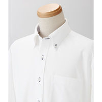 住商モンブラン 長袖ストレッチニットシャツ 介護ユニフォーム 男女兼用 ホワイト S ZK2711（直送品）