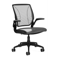 【軒先渡し】 ヒューマンスケール ディフリエントワールド オフィスチェア ブラックフレーム オールメッシュ 肘付 ブラック 1脚（直送品）