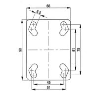 エスコ 100mm キャスター(自在金具・ESD/ブレーキ付) EA986GG-24 1個（直送品）