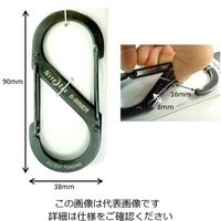 エスコ 90x38mm Sカンスナップ(ステンレス製/ブラック) EA638AD-74 1セット(10本)（直送品）