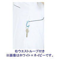 住商モンブラン ナースワンピース 半袖 白×ネイビー M 73-1958 1枚　白衣