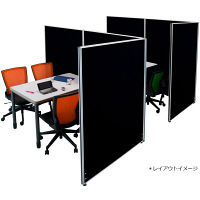 【軒先渡し】ナカバヤシ　パーティション　布張り　高さ1600×幅600mm　ブラック　1枚　（直送品）