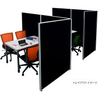 【軒先渡し】ナカバヤシ　パーティション　布張り　高さ1600×幅900mm　ブラック　1枚　（直送品）
