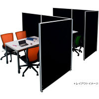 【軒先渡し】ナカバヤシ　パーティション　布張り　高さ1600×幅1200mm　ブラック　1枚　（直送品）