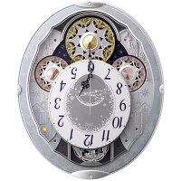 RHYTHM（リズム）スモールワールドビスト 掛け時計 [電波 ステップ チャイム] 379×85×457mm 4MN537RH04 1個（直送品）