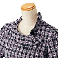 フォーク オーバーブラウス ピンク×ブラック 13号 FB71205-3-13 1着