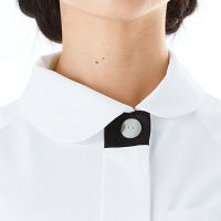 KAZEN ワンピース半袖 （ナースワンピース） 医療白衣 ホワイト×ネイビー L 049-28（直送品）