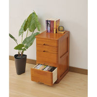 YAMAZEN　ミニチェスト　4段　幅300×奥行350×高さ585mm　オークブラウン　（直送品）