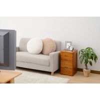 YAMAZEN　ミニチェスト　4段　幅300×奥行350×高さ545mm　オークブラウン　（直送品）