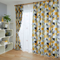 スミノエ PEANUTS セミオーダー カーテン スリーピースヌーピー 1800×1550mm オレンジ 1セット(2枚入)（直送品）