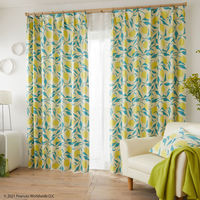 スミノエ PEANUTS セミオーダー カーテン キャンプレモン 1700×1500mm イエロー 1セット(2枚入)（直送品）