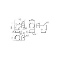 因幡電機産業 ひねり90°エルボ LDNー70 黒 LDN-70-K 1セット(5個)（直送品）