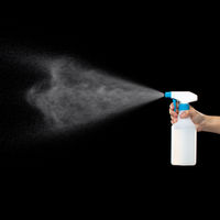 【スプレーボトル】 三宝化成 「現場のチカラ」 スプレーボトル 500ml 青 半透明 1セット（10本）  オリジナル