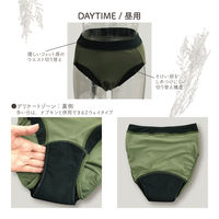 吸水サニタリーショーツ 昼用 M ブラック 1枚 生理用品 安心立体設計 肌に優しい綿混素材  限定