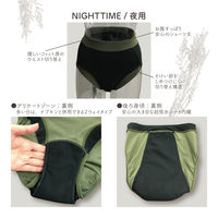 吸水サニタリーショーツ 夜用 L ブラック 1セット（2枚） 生理用品 安心立体設計 肌に優しい綿混素材  限定