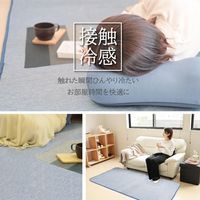 1枚 冷感 1帖 ルームマット ブルー 約80×170cm ラグ ひんやり 接触冷感 春 夏 カーペット ラグマット 冷たい 涼感 涼しい（直送品）