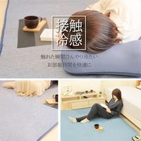 1枚 冷感 2帖 ラグ ブルー 約180×180cm ひんやり 接触冷感 春 夏 カーペット ラグマット 冷たい 涼感 涼しい 新生活（直送品）