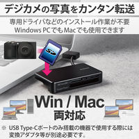 カードリーダー USB2.0 ケーブル収納タイプ ブラック MR-K304BK エレコム 1個（直送品）