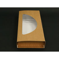 窓付 ピザボックス 10インチハーフ クラフト紙 300枚(25×12) 00553219 1ケース(300枚入(25枚×12袋))（直送品）