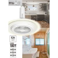 【アウトレット】YAMAZEN 導光板 LEDミニシーリングライト ファン付 100W相当 E26ソケットタイプ DFLC-100VE 1台