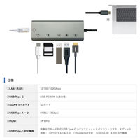 ドッキングステーション USB Type-C接続 LANポート HDMIポート付属 ケーブル長30cm マルチDockアダプター  USBハブ